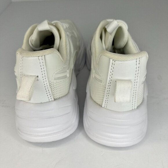 Womens Ivory Low Top Mesh Lace Up Athletic Sneakers Size 9 Running Shoes - Picture 5 of 10
